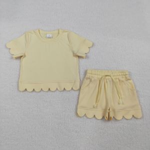 Conjuntos de Ropa para Niñas RTS Boutique Sister, Casuales, de Color Sólido, Coloridos, de Verano, de Algodón, a la Moda, Bonitos, con Borde Festoneado, Pantalones Cortos, Ropa para Niños - Product Image 3