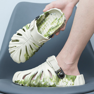Chanclas de hombre con diseño de hoja acanalado, sandalias de <span class=keywords><strong>EVA</strong></span> tipo nube, zuecos para hombre, antideslizantes para playa, con suela gruesa, plataforma, mules, zapatos de agua para jardín - Product Image 3