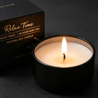 Boîte cadeau élégante en étain noir personnalisée pour bougie parfumée – Idéal pour la maison, le bureau, le spa, l'hôtel, les mariages et les acheteurs en gros