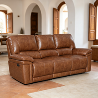Ensemble de canapés inclinables électriques modernes pour salon, fauteuils inclinables électriques en cuir avec fonction zéro gravité pour villa et hôtel