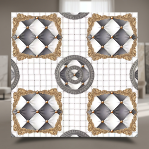 Carreaux de sol en céramique mate gris clair interactifs 40x40cm, imperméables, aspect marbre, pour intérieur et salle de bain - Product Image 3