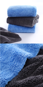 Serviette de cire de voiture en polaire corail ultra-fine fibre 40*40 personnalisée, serviette de cirage et de placage de cristal, serviette de voiture à cheveux longs - Product Image 4