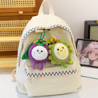 Lot en gros de jouets en peluche en forme de fruits, porte-clés, en coton PP : Melon, Mangoustan, Pêche, Durian, Fruit du Dragon, Poupées en peluche, Jouets pour machines