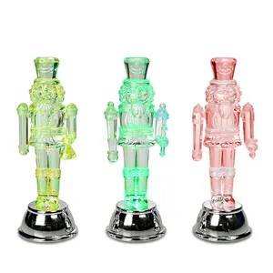 New Arrivals Holiday Ornament Xmas Nutcracker Shape RGB Light Table Decoration For Christmas Gift