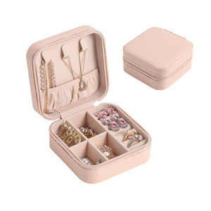 Jewelry Storage Box Velvet Leather Rings Earrings Necklace Boxes Travel Portable Jewelry Organizer