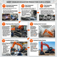 Excavator Hidrolik Crawler Kondisi Bagus, Peralatan Konstruksi 36 Ton, Excavator Doosan, Dijual Murah