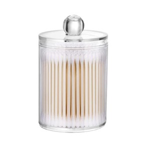 Juego de Accesorios Organizadores para Baño, Soporte de Almacenamiento con Tapas de Plástico Transparente, Dispensador de Hisopos/Bolas de Algodón, Frasco Organizador - Product Image 5