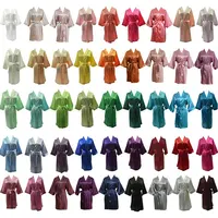 Solid Satin Bridesmaid Robe, Sleeping Dress, 133 Colors