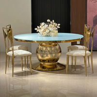 Tables et chaises modernes en acier inoxydable pour mariages, hôtels, restaurants