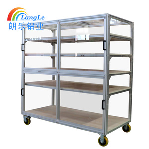 Carrito de Almacenamiento de Aluminio de 4 Niveles con Ruedas, Estante de Aluminio, Gabinete con Ruedas - Product Image 6