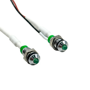 Custom Metal <b>Led</b> Indicator <b>Wire</b> Harness 8mm Green <b>Light</b> 300mm Length For Industrial Plc Cabinet 24V Pvc Insulation - Product Image 2