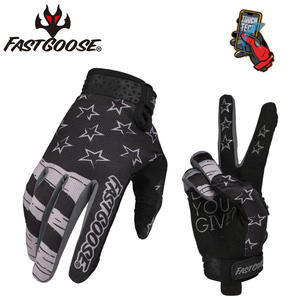 Gants légers en cuir à écran tactile (tissu nylon) pour moto, cyclisme sur route et course - Product Image 2