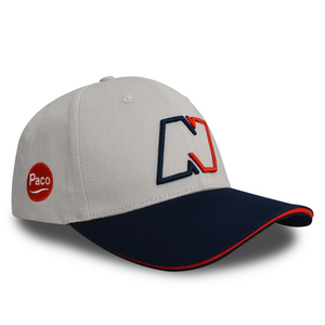 Custom Puff bordado logo Gorras 3D elevado de dos tonos sombreros bordados Sandwich Brim Nany Blue Gorras de béisbol - Product Image 4