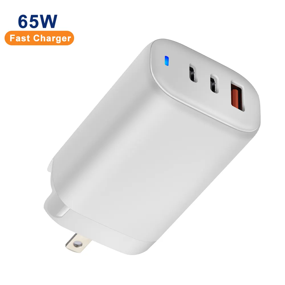 New 65W PD 3.0 GaN USB C Charger Type C Foldable Adapter Compatible for iPhone 13 Ports Fast Wall Charger
