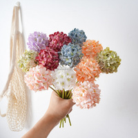 Batang Hydrangea Buatan Kecil untuk Dekorasi Pernikahan Boho, Bola Bunga Sutra Mini untuk Dekorasi Vas Meja Rumah Bergaya Rustic