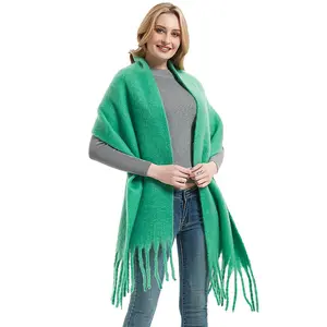 Sciarpa invernale in Cashmere invernale in Cashmere per donna sciarpa in cotone di seta tinta unita al collo per la moda femminile
