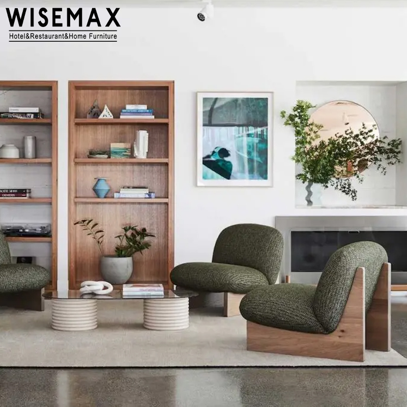 Современная мебель WISEMAX для гостиной, диваны, тканевый стул для отдыха, Тедди букле, одноместный диван, деревянные ножки, стул для вестибюля отеля