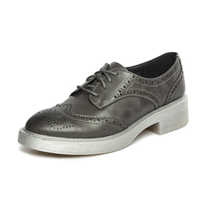 China Shoe Supplier Modern Formal <b>Leather</b> <b>Brogue</b> Flat Perforated Wingtip <b>Women</b> Oxford Shoes - Product Image 1