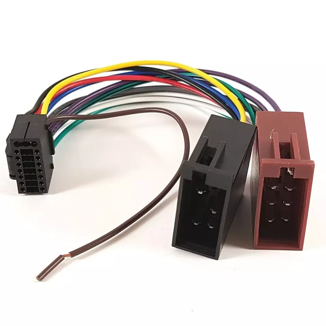 Connector Adaptor Car Stereo Radio Loom 16 Pin ISO Wiring Harness Wire Cables