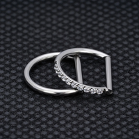 Kaishee Anneau de nez articulé en titane de qualité implantaire ASTM F136 pour piercing corporel, bijoux de piercing en titane, anneau de piercing en titane