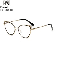 8327/Monture de Lunettes Optiques et Anti-Lumière Bleue Tendance en Métal, Verres Photochromiques, Style Œil de Chat, Lunettes de Vue en Gros pour Femme