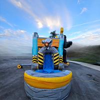 Château gonflable de dessin animé en PVC Château gonflable de videur Glissière d'eau de maison de rebond