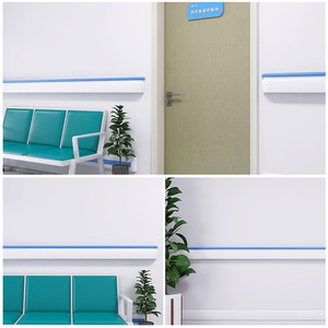 Main courante anti-collision Hang Seng en PVC 1,4 mm et alliage d'aluminium pour couloir d'hôpital - Product Image 3