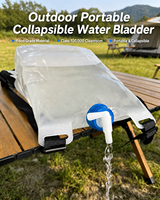 Sac à eau pliable en PE de grande capacité (16 litres) (sac à bandoulière), sac à eau pliable de qualité alimentaire, utilisations multiples