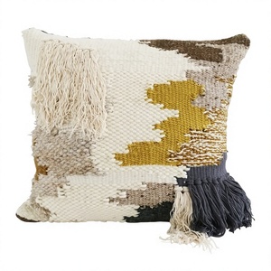 Wool Boho Cushion Cover Hot Selling Unique Handwoven Decorative <b>Throw</b> <b>Pillow</b> Custom Design Vintage Pattern 100% Cotton Filling - Product Image 1