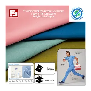 Special Custom Scrub Fabric Polyester Rayon Spandex Fabric Used For Top Men Women Nursing Medical Workwear