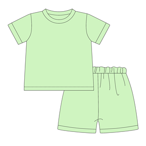 Completi Estivi <span class=keywords><strong>per</strong></span> Bambine con Orlo a Festoni, Maglietta con Maniche a Volant e Pantaloncini Coordinati, Outfit in Cotone Tinta Unita <span class=keywords><strong>per</strong></span> Bambini e Bambine - Product Image 4