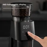 Moulin à café électrique entièrement automatique en acier inoxydable de style italien, boîtier en plastique, usage domestique et commercial, doseur de grains 100g