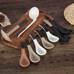 ラーメンウォントンスプーンホワイトメラミンアジアンヌードルスープスプーンファミリーキッチンホテルレストランクリエイティブスプーン - Product Image 5