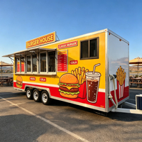 Maßgefertigter Box-Style Food Trailer Mobiler Kaffeewagen Voll Ausgestatteter Verkaufsstand Edelstahlrahmen Rostfrei Süßigkeiten-Chips-Kiosk