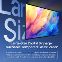 Affichage numérique mural intérieur LCD 24h/24 et 7j/7, panneau commercial stable pour restaurant et banque