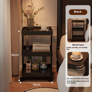 Mesa auxiliar de hierro de gama alta de lujo simple, aparador de <span class=keywords><strong>segunda</strong></span> <span class=keywords><strong>mano</strong></span>, estante de almacenamiento con carrito extraíble para Cocina - Product Image 6