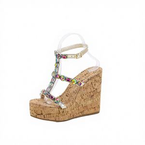 Sandalias de Plataforma con Punta Abierta para Mujer, 12 cm de Altura, con Pedrería Colorida, Transpirables, para Invierno, Verano y Otoño, Moda 2026 - Product Image 3