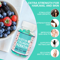 Gummies Beauté Biotine Collagène Kératine pour Cheveux, Gummies Halal Biotine, Gummies Kératine pour Soin de la Peau et Croissance Capillaire