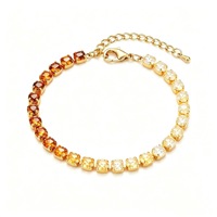 Bracelet de tennis coloré SongYi avec pierres facettées dégradées, chaîne dorée, bijoux pour femmes, cadeau