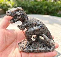 Statue de dinosaure en pierre naturelle sculptée à la main, réactive aux UV, en gros, pour la vente en gros, sculpture animale en cristal