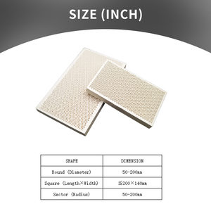 เครื่องทำความร้อนเซรามิกแบบ Cordierite 400 cpsi แผ่นรังผึ้งอุตสาหกรรมอินฟราเรดสำหรับระบบหัวเผา - Product Image 3