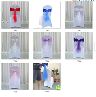 Ceinture de chaise extensible Décoration de chaise de mariage Vin rouge/Bleu/Violet/Rose Chaises dorées Attaches de ceinture pour banquet de mariage