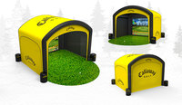 Simulateur de golf de type scellé à l'air avec logo personnalisé tentes de golf d'intérieur enceintes de simulateur de golf gonflable tente