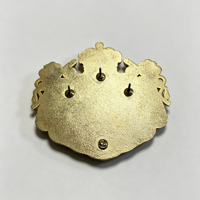 Broche Héraldique Vintage en Émail Coloré Doré avec Armoiries Royales, Badge de Héraldique de Collection, Attache Multi-Épingles