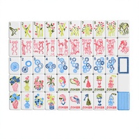 Jeu de Mahjong américain en acrylique, ruban bleu, personnalisé pour femme, 160 pièces, 4 couches, luxe, pour table de jeu, casino