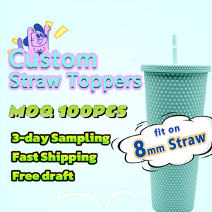 New rơm Topper uống 8 mét thực phẩm Ice Cream cà phê 16oz cup thiết kế tùy chỉnh rơm Topper cho Glass rơm - Product Image 4