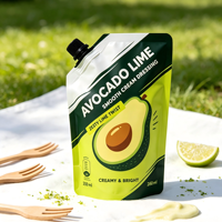 Sachet Doypack Premium en PE liquide pour vinaigrette, remplissable à froid, avec bec verseur et bouchon à vis