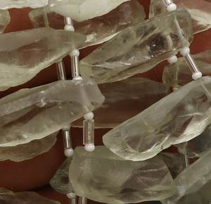 Natural Green Amethyst Raw Beads Rough Gemstone Strand Healing Crystal <b>Stones</b> 9x19mm To 10x22mm - Product Image 2
