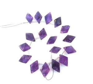 ว่าวอเมทิสต์สีฟ้าธรรมชาติ17ชิ้นอัญมณีหลวมวัสดุที่ไม่ผ่านการบำบัดสำหรับเก็บเครื่องประดับการตัดสไตล์ - Product Image 4