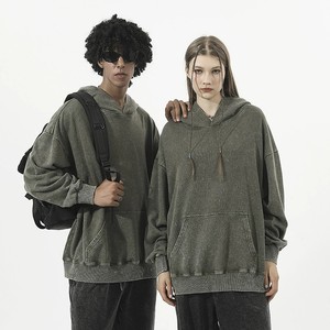 Sudadera con Capucha para Hombre, Personalizada, Extra Grande, Lavada con Efecto Desgastado, de Algodón French Terry, de Alta Calidad - Product Image 2